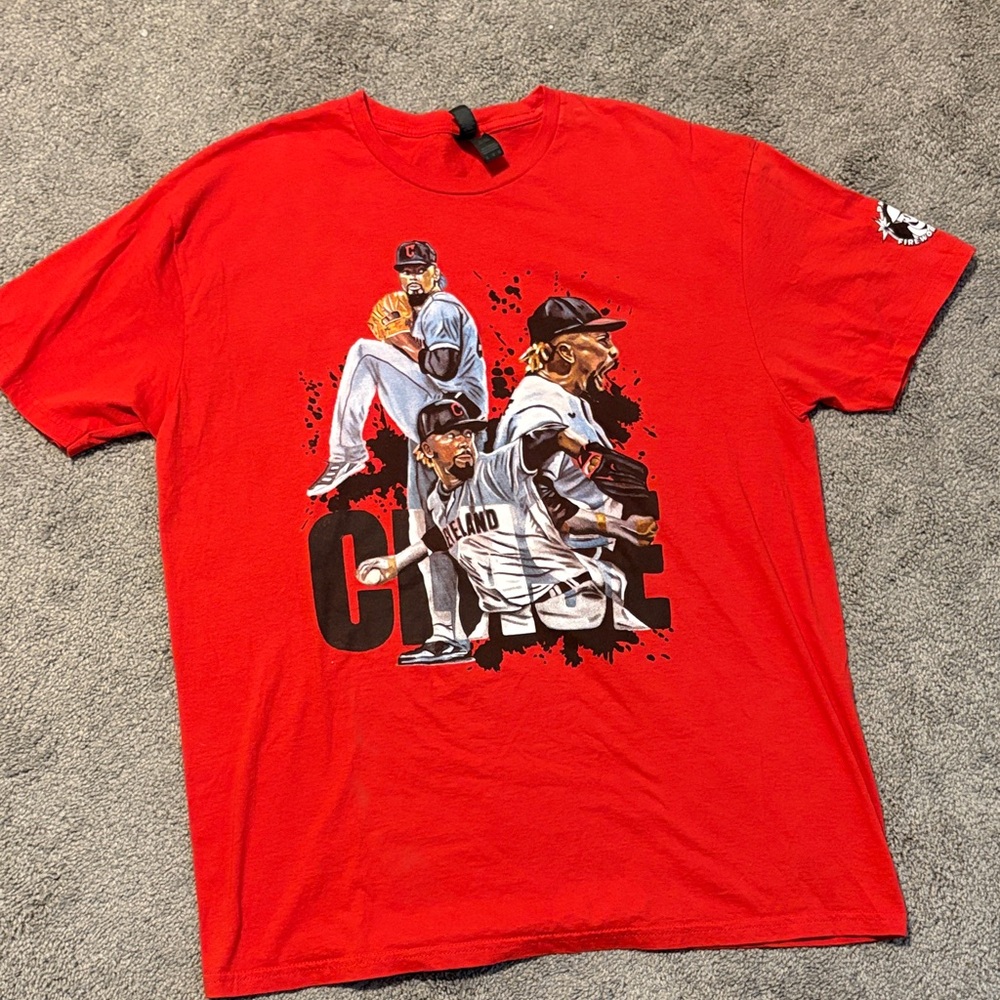 Cleveland Guardians “Clase” Gildan Softstyle Red T-Shirt